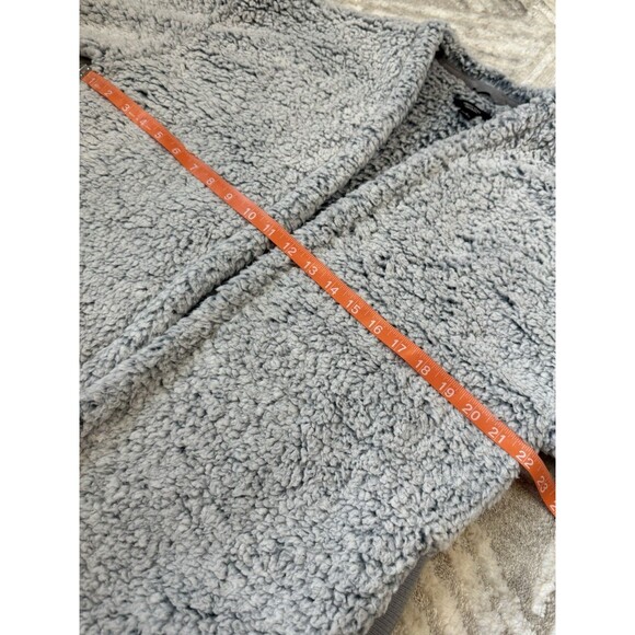 NWOT Women's Simply Vera Wang Sherpa Faux Fur Open-Front Cardigan Grey Size S - Picture 7 of 9